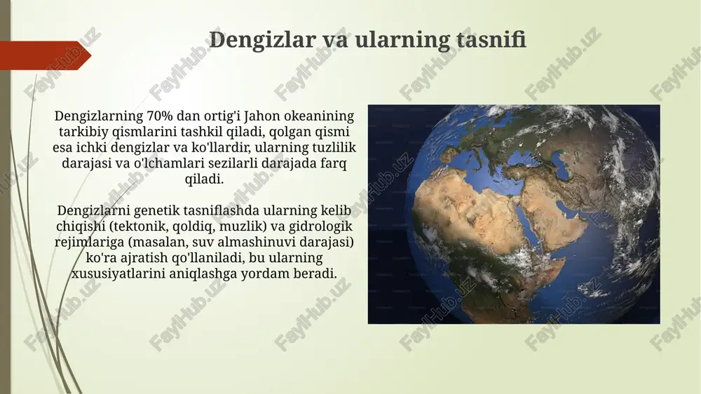 tezligi turli geografik hududlarda farq qiladi, masalan, tropik mintaqalarda yillik yogʻingarchilik miqdori 2000 mm dan ortiq boʻlishi mumkin, chuchuk suv resurslarining taqsimlanishiga taʼsir qiladi. gidrosferaning aylanishi ikki asosiy turga boʻlinadi: kichik aylanish (okeanlar va atmosfera oʻrtasidagi) va katta aylanish (okean, atmosfera, quruqlik va yer osti suvlari oʻrtasidagi), ikkinchisi global miqyosdagi suv almashinuvini taʼminlaydi. gidrosferaning tarkibi va tuzilishi gidrosfera 97% okeanlar, dengizlar va boshqa sho'r suv havzalari, 3% esa chuchuk suv manbalari – daryolar, ko'llar, muzliklar va yer osti suvlari hisoblanadi. yer yuzidagi umumiy suv hajmining taxminan 2,5% ini chuchuk suv tashkil etadi, ammo uning aksariyati muzliklar va qor qoplami ko'rinishida bo'lib, insoniyat uchun foydalanish mumkin emas. muzliklar va ularning geografik tarqalishi tog' muzliklari, alp tipidagi muzliklar deb ataladigan, jahonning 70 dan ortiq davlatida, balandligi 5000 metrdan yuqori tog' tizmalarida uchraydi. muzliklarning geografik tarqalishi iqlim zonalari, balandlik zonalari va yillik yog'in miqdori bilan bevosita bog'liq bo'lib, ularning 99% dan ortig'i qutb …
