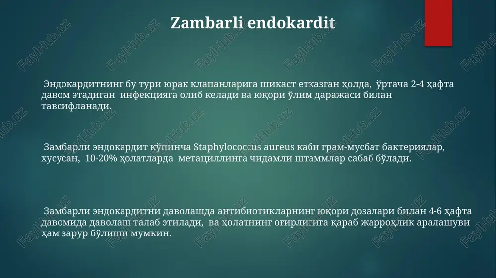 n, immunitet tanqisligi viruslari (masalan, oiv) bilan bog‘liq bo‘ladi, bu esa infektsiyaning tarqalishiga imkon beradi. glomerulonefritda mikroorganizmlarning roli glomerulonefritning rivojlanishida streptokokklar, masalan, a guruhi β-gemolitik streptokokklar kabi, antigenlarining immun komplekslarini hosil qilish orqali muhim rol o'ynaydi, bu esa yallig'lanish jarayonini qo'zg'atadi. ba'zi bakteriyalar, jumladan staphylococcus aureus, glomerulonefritning rivojlanishiga to'g'ridan-to'g'ri ta'sir ko'rsatishi mumkin, glomerulalarga infektsiyani tarqalishi orqali to'qimalarning shikastlanishiga olib kelishi mumkin. post-streptokokk glomerulonefritda, taxminan 10-21 kunlik latent davrdan so'ng, buyrak glomerulalarida immun komplekslarning cho'kishi kuzatiladi, bu esa nefronlarning shikastlanishiga va buyrak yetishmovchiligiga olib kelishi mumkin. ichak disbiozi va yara yarali kolit probiyotiklarni qo‘llash orqali ichak mikrobiotasining muvozanatini tiklash, yarali kolitning og‘irlik darajasini 15-20% ga kamaytirishga yordam beradi. ichak disbiozi, yallig‘lanish jarayonlarini kuchaytirish orqali, yallig‘lanishli ichak kasalliklari, jumladan, yarali kolitning rivojlanishiga 30% gacha hissa qo‘shishi mumkin. yarali kolitli bemorlarda ichak mikrobiotasida bacteroides fragilis va escherichia coli kabi patogen bakteriyalarning soni sezilarli darajada ortadi, bu yallig‘lanishning kuchayishiga olib keladi. davolash strategiyalari va …