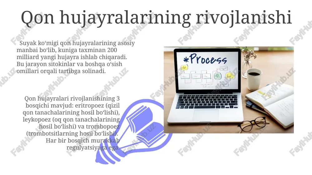 uvaffaqiyat darajasi 80% ga yetadi. surunkali miyeloid leykemiya (sml) kasalligini bcr-abl1 genining translokatsiyasi orqali aniqlash mumkin va imatinib kabi nishonli terapiya usullari bemorlarning 5 yillik omon qolish ko'rsatkichini sezilarli darajada oshiradi. kimyoterapiya va radiatsiya terapiyasi radiatsiya terapiyasi, o'sma hujayralarining dnksiga zarar yetkazib, ularning o'sishini va ko'payishini to'xtatadi, bu jarayon 20-30 seans davom etishi mumkin. kimyoterapiya va radiatsiya terapiyasi, o'smaning 70% gacha hujayralarini yo'q qilishga qodir bo'lib, davolash rejasiga qarab 5-8 kurs davom etishi mumkin. kasalliklar va gomotsitopoez 01 02 gomotsitopoez jarayonining genetik anomaliyalari, jumladan, 5 dan ortiq turdagi mutatsiyalar, qon hujayralarining noto'g'ri shakllanishiga va funktsiyalarining buzilishiga olib keladi. sales 1st qtr 2nd qtr 100 0 sales 1st qtr 2nd qtr 100 0 kelajakdagi tadqiqotlar gomotsitopoez jarayonining genetik regulyatsiyasi mexanizmlarini chuqurroq o'rganish uchun crispr/cas9 texnologiyasidan foydalanib, kamida 3 ta genning funksiyasini o'rganish kerak. gomotsitopoez jarayonini boshqarishda sun'iy intellekt algoritmlarini qo'llash samaradorligini o'rganish, xususan, 5 yillik ma'lumotlar bazasida 1000 ta namunani tahlil …
