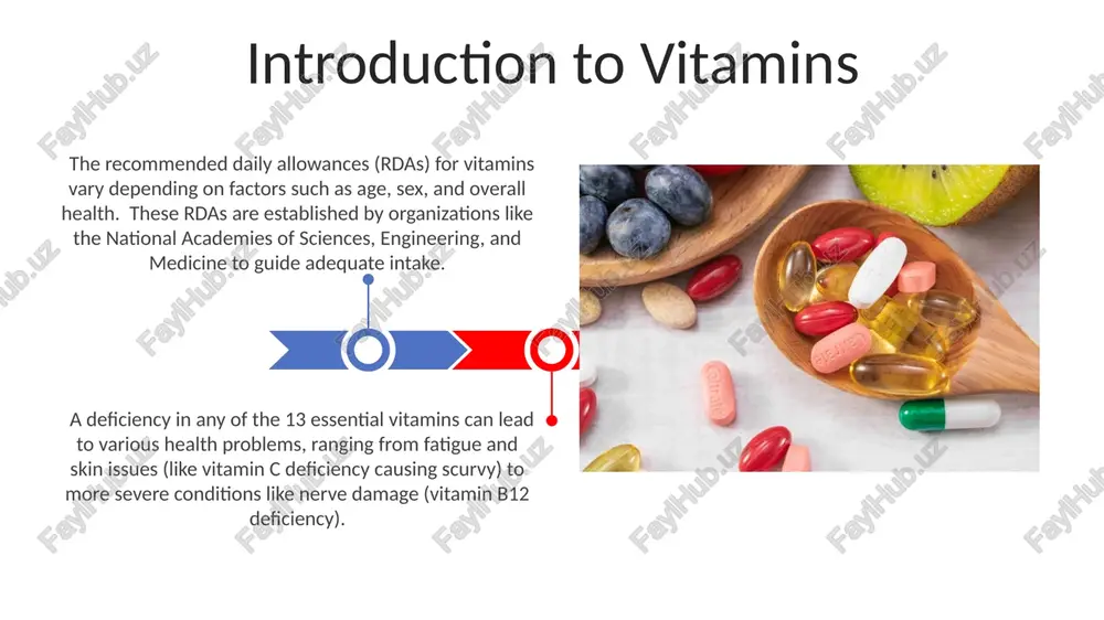 vitamins. vitamin d, crucial for calcium absorption and bone health, is uniquely synthesized in the skin through uvb exposure; approximately 10-30 minutes of midday sun exposure is often sufficient for adequate synthesis in individuals with lighter skin tones. optimal serum 25-hydroxyvitamin d levels are generally considered to be between 30 and 50 ng/ml; however, individual needs can vary, and deficiency is prevalent globally, impacting various bodily functions beyond bone health. vitamin d: synthesis and importance fat-soluble vitamins fat-soluble vitamins, including a, d, e, and k, are stored in the liver and fatty tissues, meaning they can build up to toxic levels if consumed in excessive amounts, unlike water-soluble vitamins that are readily excreted. the absorption of fat-soluble vitamins is significantly improved when consumed with dietary fats; for example, consuming beta-carotene (provitamin a) with a source of healthy fats increases its conversion to vitamin a by up to 40%. vitamin c: …