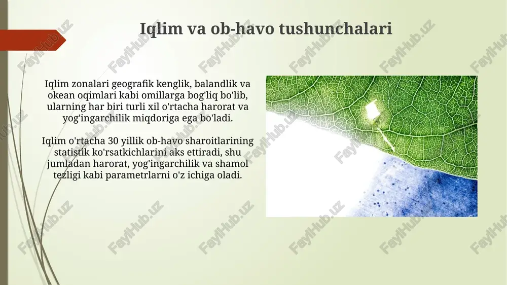 qchilik kabi hodisalarni o'z ichiga oladi, bu esa millionlab odamlarning hayotiga va iqtisodiyotga jiddiy ta'sir ko'rsatadi. ekstremallashgan ob-havo hodisalari, masalan, kuchli yomg'irlar va dovulli shamollar, 2022 yilda 200 milliard aqsh dollaridan ortiq iqtisodiy zarar keltirdi, bu esa global iqtisodiyotga salbiy ta'sir ko'rsatdi. e'tiboringiz uchun rahmat @taqdimot_robot image1.jpg image2.jpg image3.jpg image4.jpg image5.jpg image6.jpg image7.jpg image8.jpg image9.jpg image10.jpg image11.jpg