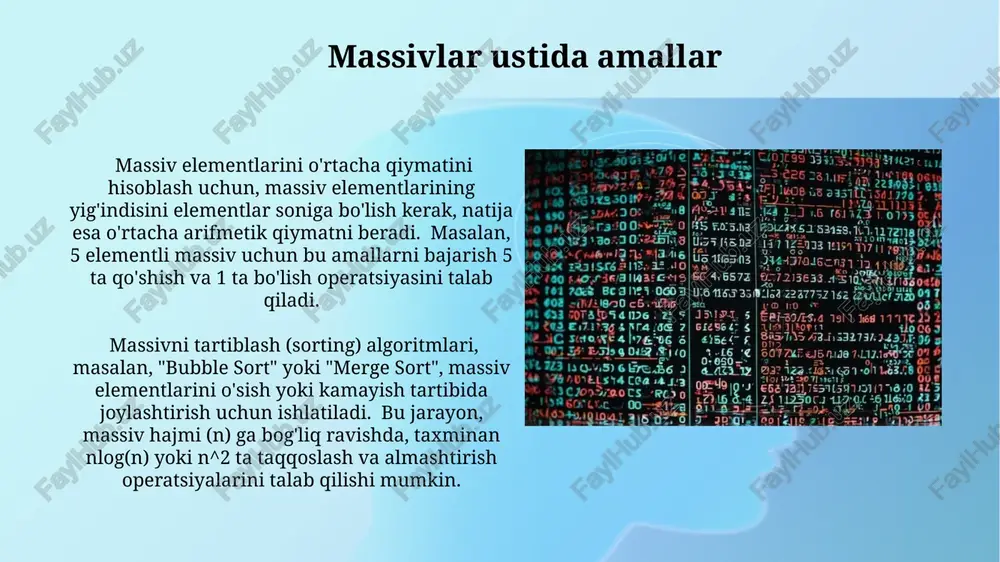 massivlar va ular ustida amallar - Page 3
