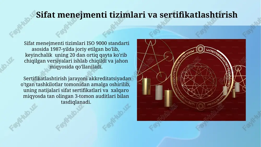 . ikkinchi jahon urushidan keyin, 1950-yillarda, elektronika va avtomatika rivojlanishi metrologik jihozlarda yuqori aniqlikdagi sensorlar va raqamli hisoblash tizimlarini qo'llashga olib keldi. zamonaviy metrologiya va uning ahamiyati zamonaviy metrologiya, xalqaro birliklar tizimi (si) ga asoslangan holda, o'lchovlarning aniqligi va izchilligini ta'minlash orqali, 10 -9 darajadagi noaniqliklarni o'lchash imkonini beradi. zamonaviy metrologiya sanoatning turli sohalarida, shu jumladan avtomobilsozlik, elektronika va farmatsevtika sohalarida sifat nazorati va mahsulot xavfsizligini ta'minlash uchun muhim rol o'ynaydi, yillik iqtisodiy foydani milliardlab dollarlarga oshiradi. standartlashtirishning ilk bosqichlari o'rta asrlarda, xii-xv asrlarda, hunarmandlar gildiyalari o'z mahsulotlarining sifatini va o'lchamlarini nazorat qilish uchun o'zlarining mahalliy standartlarini ishlab chiqishgan, bu esa bir xil standartlashtirishga birinchi qadam bo'lgan. standartlashtirishning ilk bosqichlari qadimgi misr va bobilda, taxminan 3000 yil avval, o'lchov birliklarini aniqlash va standartlashtirishga bo'lgan ehtiyoj bilan boshlangan, bu qurilish va savdo sohalarida muhim rol o'ynagan. sanoat inqilobi va metrologiyaning rivojlanishi 19-asr oxiri va 20-asr boshlarida sanoat ishlab chiqarishining masshtabi va …