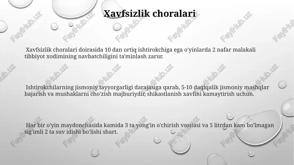 lash 13-18 yoshli o'smirlar uchun jamoaviy o'yinlar, sportning turli xil turlari, strategik fikrlashni talab qiladigan intellektual o'yinlar, masalan, "shaxmat", "toshbosh", "futbol" kabilarni tanlash mumkin. bu yoshdagi raqobatni rivojlantirish muhim. o'yinlarni tanlashda ishtirokchilar sonini, o'yin maydonining o'lchamlarini va uskunalarning mavjudligini hisobga olish, ya'ni kamida 5-10 kishi uchun mos keladigan o'yinlarni tanlash zarur. yoshga mos o'yinlarni tanlashda 6-12 yoshli bolalar uchun oddiy, tez o'rganilishi mumkin bo'lgan, jismoniy harakatlarni talab qiluvchi an'anaviy o'yinlar, masalan, "qo'g'irchoq", "arslon va quyon" kabilarni afzal ko'rish maqsadga muvofiq. milliy harakat o'yinlariga tayyorgarlikning ahamiyati tayyorgarlik jarayonida toʻgʻri ovqatlanish va yaxshi dam olish kabi omillarni hisobga olish, sportchilarning umumiy samaradorligini 15% ga oshiradi va jarohatlar xavfini kamaytiradi. milliy harakat oʻyinlariga tayyorgarlik jismoniy sogʻlomlikni 20-30% ga yaxshilashga, musobaqalarda yaxshi natijalarga erishishga va 5 dan ortiq turdagi sport koʻnikmalarini rivojlantirishga yordam beradi. milliy o'yinlarga tayyorgarlik, bolalarda o'z-o'zini tarbiyalash, jamoaviylik va 2-3 yildan so'ng yuqori darajadagi musobaqalarda ishtirok etish imkoniyatini yaratadi. o'yinlarni o'tkazish …
