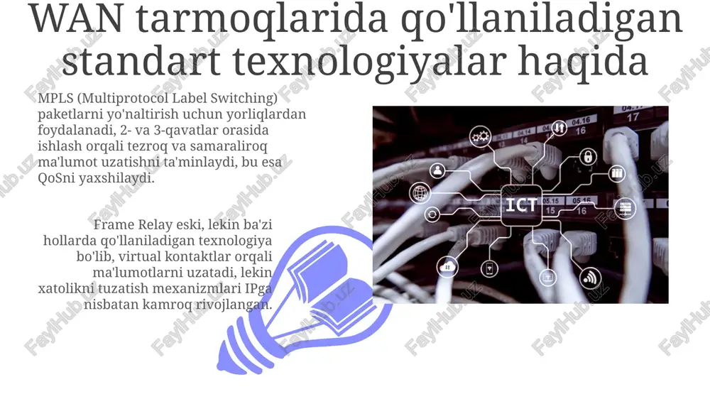 . ipsec vpn protokoli, ayniqsa, tarmoq darajasida xavfsizlikni ta'minlaydi, tunnel rejimida 50-60 baytgacha overhead qo'shadi, lekin yuqori darajadagi ma'lumotlar himoyasini kafolatlaydi. internet vpn (ipsec, ssl vpn) ipsec turli xil protokollardan, jumladan, authentication header (ah) va encapsulating security payload (esp) dan foydalanadi, bu esa ma'lumotlarning autentifikatsiyasi va shifrlanishini ta'minlaydi va shu orqali wan xavfsizligini oshiradi. ssl vpn, odatda, brauzerga asoslangan bo'lib, 443-port orqali standart https protokolini ishlatadi. bu esa korporativ tarmoqqa kirish uchun juda mos yechimdir, chunki u kamroq konfiguratsiya talab etadi. sd-wan (software-defined wan) sd-wan markazlashtirilgan boshqaruvni ta'minlaydi, bu esa administratorlarga wan infratuzilmasini dasturiy ta'minot orqali 100 dan ortiq joydan boshqarish va sozlash imkonini beradi. sd-wan turli xil ulanish turlarini, masalan, mpls, keng polosali va 4g/5g-ni qo'llab-quvvatlaydi va ularni 99,99% gacha ishonchlilik uchun dinamik tarzda yo'naltiradi. simsiz wan texnologiyalari (4g lte, 5g) 01 02 4g lte texnologiyasi 100 mbit/s gacha yuklab olish tezligini ta'minlaydi va mobil keng polosali internet uchun …
