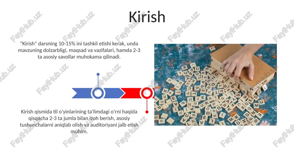 tushunchani jamlaydi va tushunish darajasini baholaydi. til o'yinlaridan foydalanish orqali xulosa qilish, o'quvchilarga yangi so'zlarni 5-6 xil usulda eslab qolishga yordam beradi, bu mustahkamlash uchun muhim. e'tiboringiz uchun rahmat image5.jpg image6.jpg image7.jpg image8.jpg image9.jpg image10.jpg image11.jpg image12.jpg image13.jpg image14.jpg image15.jpg image1.jpeg image2.jpeg