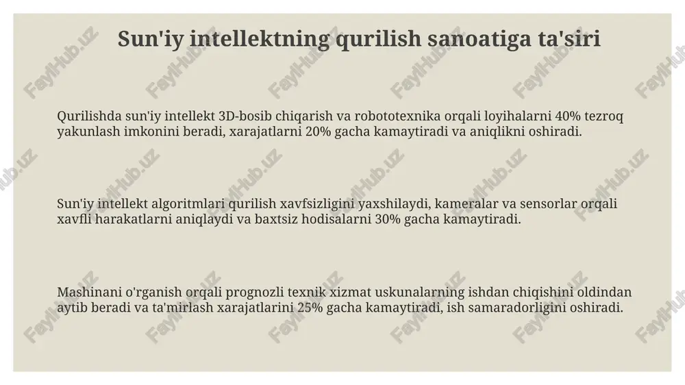 suniy intellektninh qurilish sohasiga tasiri - Page 3
