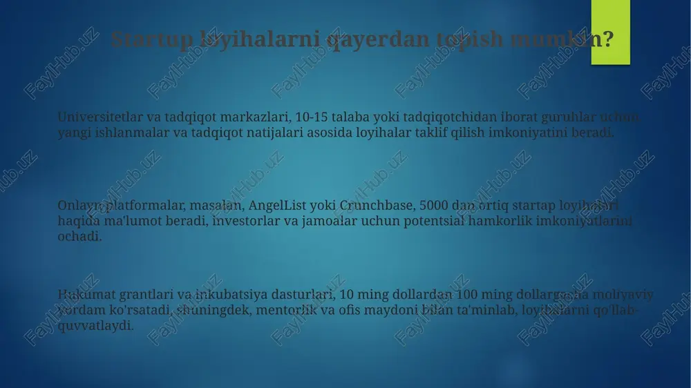 start up loyihalarini qanday topish mumkin? - Page 3