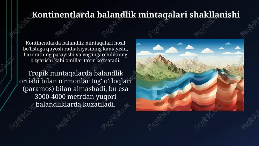 kontinentlarda balandlik mintaqalari shakllanishi - Page 3