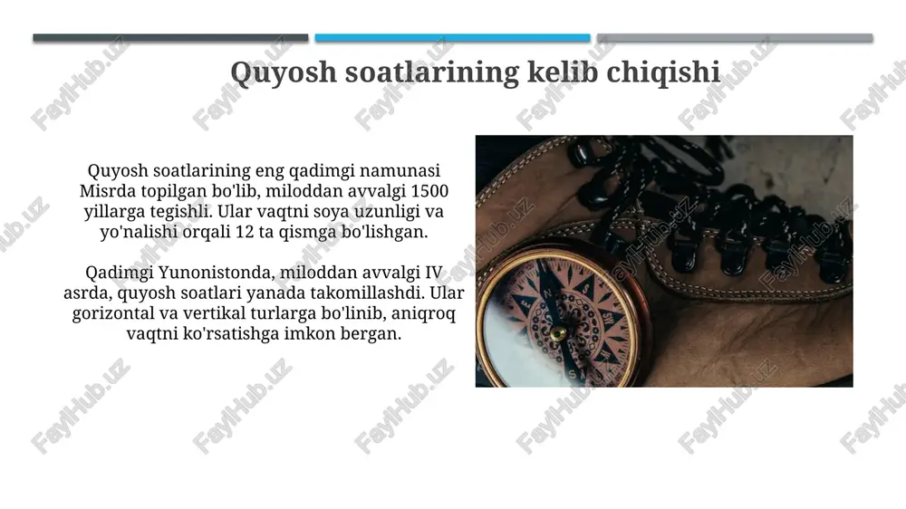 quyosh soatlarining kelib chiqishi - Page 3