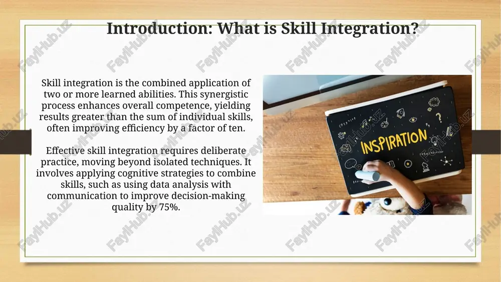 ethods, preventing mastery. neglecting feedback loops, specifically quantitative assessments, impairs skill development. without data-driven adjustments, accuracy will be lower than expected, perhaps only 65 percent. case studies: examples of skill integration in action the toyota production system integrated 'just-in-time' (jit) delivery, reducing waste by 70%. this exemplifies skill integration achieving operational efficiency and cost reduction through lean manufacturing principles. agile software development integrates coding, testing, and customer feedback iteratively. studies show a 40% increase in project success rates by tightly coupling these distinct software development skills. measuring and tracking skill integration progress use pre- and post-assessments, scoring performance on specific tasks. this quantifies skill gains, measuring improvement percentage based on the initial and final ability levels achieved. implement 360-degree feedback, collecting data from peers, supervisors, and self-assessments. analyze ratings on key competencies to identify skill integration progress and areas needing attention. conclusion: the journey to skillful performance achieving stage 4 …