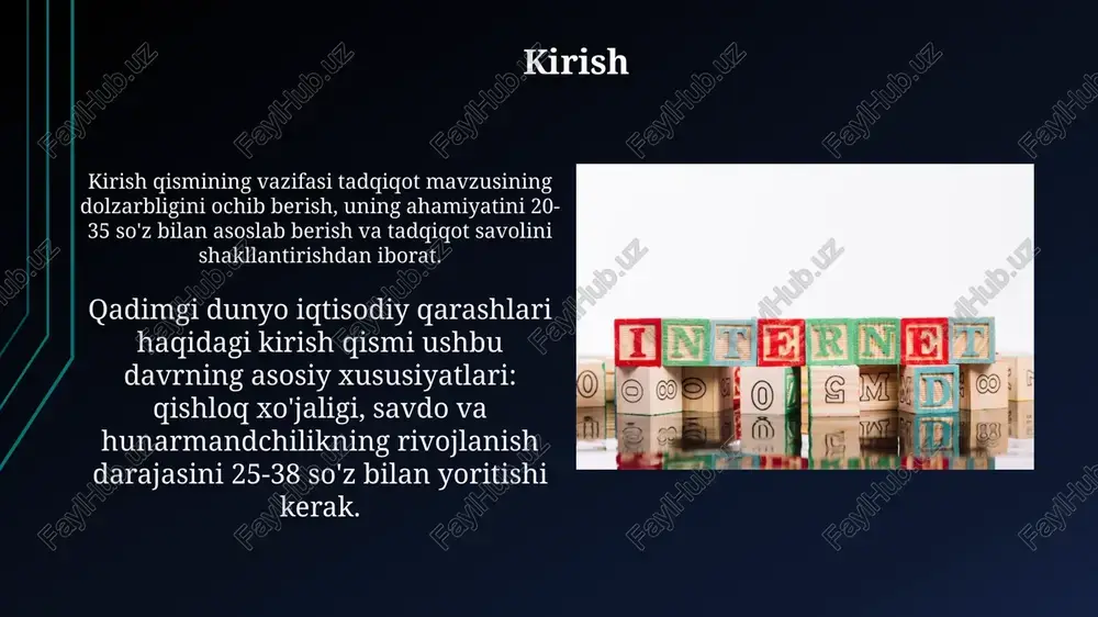 asini ta'minlagan. rim imperiyasi davrida o'rta yer dengizi savdosi gullab-yashnadi, unumdor provinsiyalardan rimga g'alla, sharob va qullar yetkazib berildi, iqtisodiy integratsiyani kuchaytirdi. qadimgi soliq tizimlari qadimgi soliq tizimlari ko'pincha dehqonlardan hosilning o'ndan bir qismini (ushr) yig'ishni o'z ichiga olgan. bu 10% to'lov davlat xazinasiga asosiy daromad manbai bo'lib xizmat qilgan. rim imperiyasida mulkka soliq (tributum soli) va jon boshiga soliq (tributum capitis) kabi soliqlar mavjud edi. bu soliqlar imperiyaning byudjetini ta'minlashda muhim rol o'ynadi. qullik va mehnat “qullik va mehnat” davri iqtisodiyoti, asosan, qishloq xo‘jaligiga asoslangan bo‘lib, yer egaligi va dehqonlarning ekspluatatsiyasi muhim ahamiyatga ega edi, bunda 70-80% aholi qishloqda yashagan. qullik va mehnat munosabatlari dehqonchilikda, hunarmandchilikda keng qo‘llanilgan, qullar ishlab chiqarish kuchlarining muhim qismini tashkil etgan va ularning soni 30% gacha yetgan. pul va bank ishi tarixi qadimgi davrlarda pul funksiyalari oddiy bo'lgan, to'lov vositasi sifatida faqat xususiy hollarda, masalan, miloddan avvalgi 3-ming yillikda mesopotamiyada qo'llanilgan. miloddan avvalgi vi …
