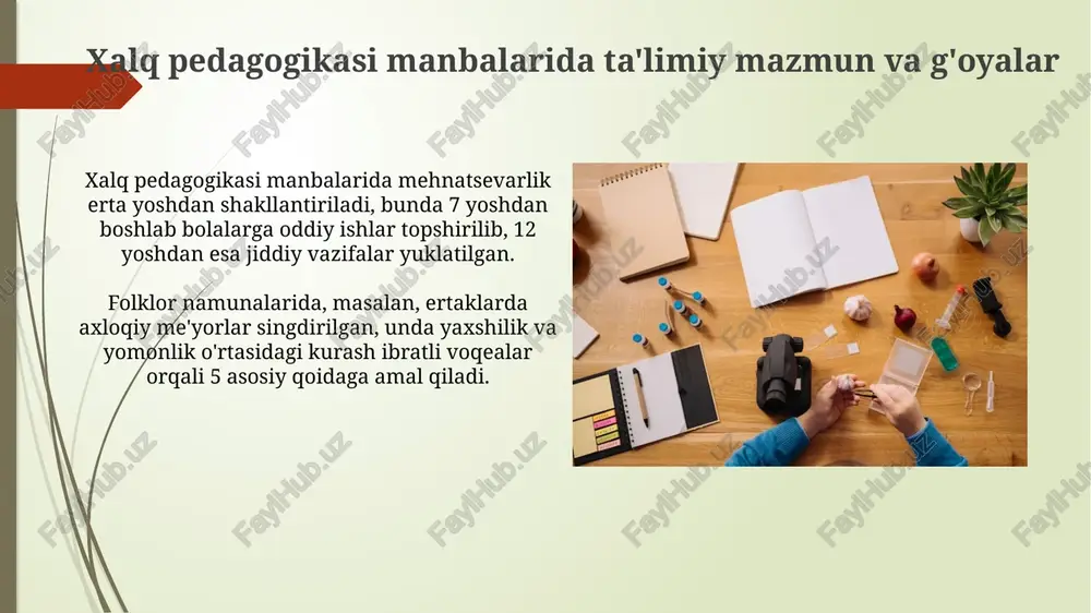 xalq pedagogikasi manbalarida tarbiyaviy mazmun va g'oyalar - Page 3