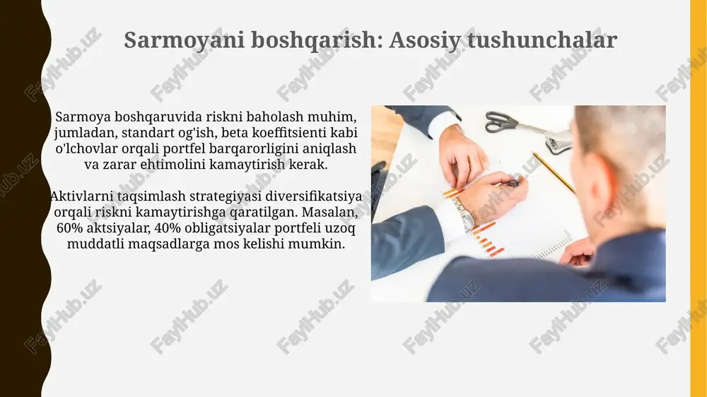 djetlashtirish kompaniyaning kelajakdagi daromad va xarajatlarini aniq rejalashtirish orqali moliyaviy barqarorlikni ta'minlaydi hamda 12 oylik budjetlar tuzishni o'z ichiga oladi. moliyaviy nazorat – bu xarajatlarning belgilangan budjetga muvofiqligini tekshirish, ortiqcha sarf-xarajatlar monitoringini olib borish va 3 foizdan yuqori og'ishlarni bartaraf etishdir. moliyaviy hisobot va tahlil moliyaviy hisobot, aktivlar, majburiyatlar va kapitalni aks ettiruvchi balans hisobotini o'z ichiga oladi, u moliyaviy barqarorlikni baholash uchun muhimdir. pul oqimi hisoboti, operatsion, investitsiya va moliyaviy faoliyatlardan keladigan pul mablag'larining harakatini ko'rsatadi, likvidlikni tahlil qilish uchun kerak. sug'urta va xavfsizlikni himoya qilish sug'urta polislari moliyaviy xavfsizlikni ta'minlashning muhim vositasidir, bu erda sug'urta shartnomasi xavf sodir bo'lganda kafolat beradi, masalan, hayot sug'urtasi orqali 100 000 000 so'mgacha to'lov olish. xavfsizlikni himoya qilish aktivlarni saqlashni, shuningdek, firibgarlikning oldini olish uchun 2 faktorli autentifikatsiyadan foydalanish kabi moliyaviy resurslarni himoya qilishning turli usullarini o'z ichiga oladi, xavfsizlik 99.9% kafolatlanadi. kiberxavfsizlik va ma'lumotlarni himoya qilish kiberxavfsizlik auditlari kompaniyalar zaif joylarini …