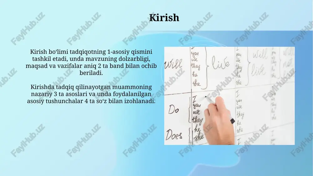 hisoblanib, kasb, faoliyat, munosabat kabi ma'nolarni ifodalaydi. misol uchun, 'ishchi', 'sirdosh', 'hunarmand'. prefikslar bilan so'z yasashda 'be-', 'no-', 'a-' kabi old qo'shimchalar so'z ma'nosiga ziddiyat, yo'qlik yoki inkor ma'nolarini qo'shadi, masalan, 'baxtsiz', 'noto'g'ri', 'adolat'. mashqlarni baholash mezonlari mashqlarni baholashda 70% lingvistik to‘g‘rilikka, 20% lug‘at boyligiga va 10% esa tushunarlilik darajasiga e'tibor qaratish maqsadga muvofiq, bunda umumiy ball 100 bo'ladi. baholash mezonlarida so'zlarni qo'shish qoidalariga 50% rioya qilish, so'z yasalishidagi nozik farqlarni tushunishga 30% va yangi so'zlarni yaratishga 20% baho beriladi. o'quvchilarning xatolarini tahlil qilish o'quvchilar xatolarini tahlil qilishda birinchi bosqich, 1-tur xatolarni aniqlash, morfologik va sintaktik qoidalarning 2-darajali buzilishini ko'rsatadi. xatolarni tahlil qilish 3-xil usulni o'z ichiga oladi: kontrastiv tahlil, interlingvistik tahlil va xatolarning 4-bosqichli taksonomiyasi. natijalarni baholash baholash natijalari talabalarning lug'at tarkibidagi o'zgarishlarni ko'rsatishi kerak, masalan, yangi so'zlarning soni, qo'llanilish darajasi va tushunish chuqurligi 70% dan yuqori bo'lishi kerak. natijalarni baholashda xatolarni tahlil qilish muhim, jumladan, tipik xatolar, ularning …