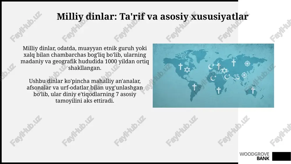 dinlar ko'pincha siyosiy hokimiyat uchun kurashda muhim rol o'ynaydi, davlat siyosatini shakllantirishga va 1990-yillarda markaziy osiyo davlatlarida bo'lgani kabi, milliy o'zlikni mustahkamlashga urinadi. siyosiy partiyalar o'z saylovoldi tashviqotida dinning qadriyatlaridan foydalanishi mumkin, bu esa jamiyatda 2 xil qutblanishga olib kelishi mumkin, ayniqsa 20-asrning oxirida kuzatilgan mojarolarda yaqqol ko'rinadi. woodgrove bank e'tiboringiz uchun rahmat woodgrove bank image2.jpg image3.jpg image4.jpg image5.jpg image6.jpg image7.jpg image8.jpg image9.jpg image10.jpg image11.jpg