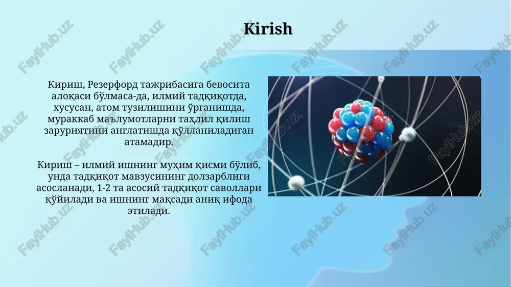 rezerfort tajribasi atom tuzulishining planetar modeli - Page 3