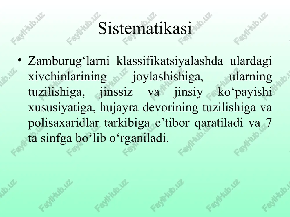 rug'ning yangi mitseliysini keltirib chiqaradi. jinsiy ko’payish sporangiyada (mitseliyning ixtisoslashgan qismlari) hosil bo’lgan sporalar - mikroskopik rudimentlar yordamida amalga oshiriladi. sporalarning asosiy vazifasi noqulay sharoitlarda omon qolishdir. parazit hayot tarzini olib boradigan bir qator mikroskopik zamburug'lar uchun sporalar xost organizmini yuqtirish uchun xizmat qiladi.zamburug'larda jinsiy jarayonning shakllari xilma-xil bo'lib, uch guruhga bo'linadi: gametogamiya - jinsiy hujayralar (gametalar) shakllanishi bilan jinsiy ko'payishning bir turi. somatogamiya - miselyum yoki bir hujayrali zamburug'larning vegetativ hujayralarining birlashishi. gametangiogamiya jinsiy ko'payish turi bo'lib, unda jinsiy hujayralar hali tuzilmagan.farqlangan. gemetalarning qo’shilishida (urug’lanish) zamburug’lar bir yoki bir nechta yadroli zigota hosil qiladi. ko'pincha, zigota darhol emas, balki harakatsiz davrdan keyin unib chiqadi. shunday qilib, qo'ziqorinlar noqulay ekologik sharoitlarda ham omon qolishi mumkin. tabiatdagi mikromitsetlar mikroskopik zamburug'larning tabiatdagi ahamiyati juda katta. ular moddalar aylanishida ishtirok etib, organik qoldiqlarni bakteriyalar bilan birga parchalaydi. tuproq zamburug’lari unumdor qatlam hosil bo’lishida ishtirok etadi. lishayniklar suv o'tlari bilan simbiozda ular birinchi bo'lib …