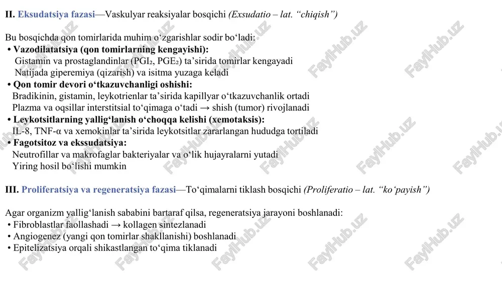 jayralarning yalligʻlanish joyiga ko'chishini rag‘batlantiradi. 4. pla2 ning yalligʻlanish kasalliklaridagi o'rni: • ko'plab yalligʻlanish kasalliklari (masalan, artrit, astma, psoriaz) pla2 faolligining oshishi bilan bog'liq. shu sababli, pla2 ning faolligini pasaytiruvchi dori vositalari yalligʻlanishni kamaytirishga yordam beradi. yalligʻlanishga qarshi vositalar nosteroid yalligʻlanishga qarshi vositalar steroid yalligʻlanishga qarshi vositalar bazis yallig’lanishga qarshi vositalar (antirevmatik dorilar) yallig’lanishga qarshi vositalar klassifikatsiyasi • kimyoviy tuzilishi • ishlash mexanizmi • klinik qo‘llanishiga ko’ra: steroid va nosteroid (nsaid) yallig’lanishga qarshi vositalarga bo’linadi. 1. steroid yallig‘lanishga qarshi dorilar (glukokortikosteroidlar) steroid skeletga ega, lipofillik yuqori yadro retseptorlari orqali ishlaydi sitokinlar, prostaglandinlar, leykotriyenlar va boshqa yallig‘lanish mediatorlarini kamaytiradi. masalan: prednizolon, deksametazon. 2. nosteroid yallig‘lanishga qarshi dorilar (nsaid – non-steroidal anti-inflammatory drugs) ular steroid tuzilishga ega emas; strukturalari turli xil. prostaglandinlar sintezini kamaytiradi. bu esa og‘riq, shish va isitmani kamaytiradi. masalan: ibuprofen, diklofenak, naproksen. • nsaidlar yallig‘lanish va og‘riqni davolashda asosiy dorilar. • tarixi qadimgi misr va gretsiyaga borib taqaladi, tol …