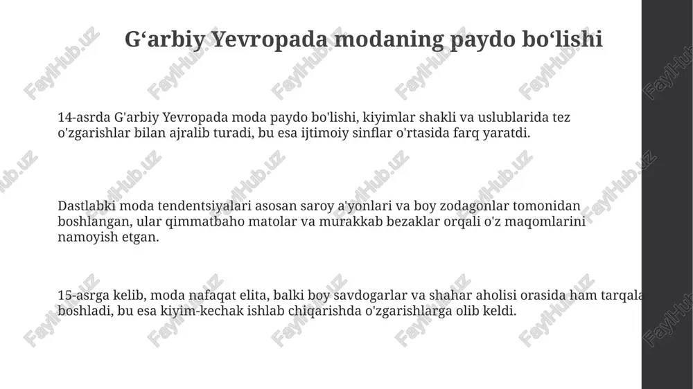 g'arbiy yevropada modaning paydo bo'lishi - Page 3