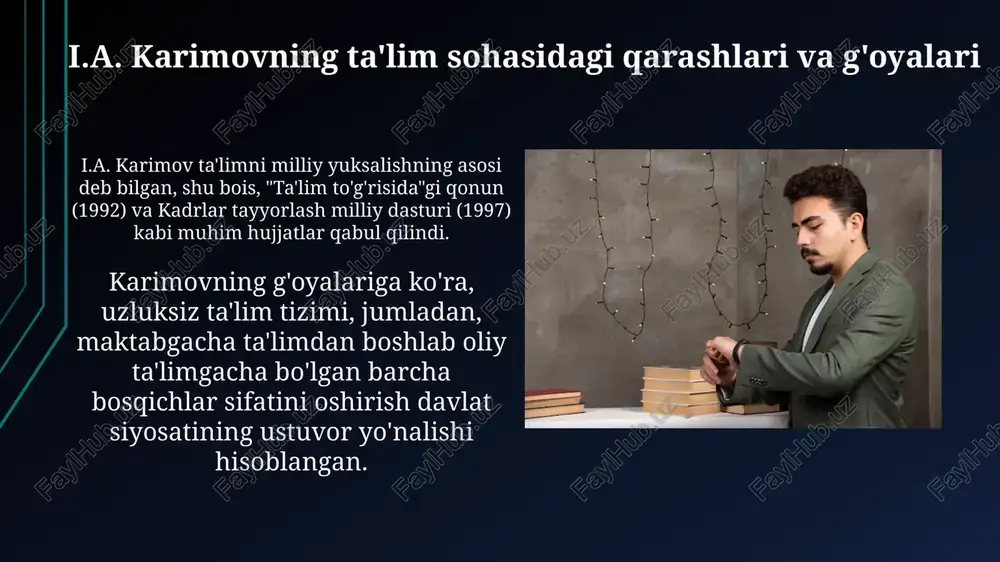 i.a. karimovning ta'lim sohasidagi qarashlari va tamoyillari - Page 3