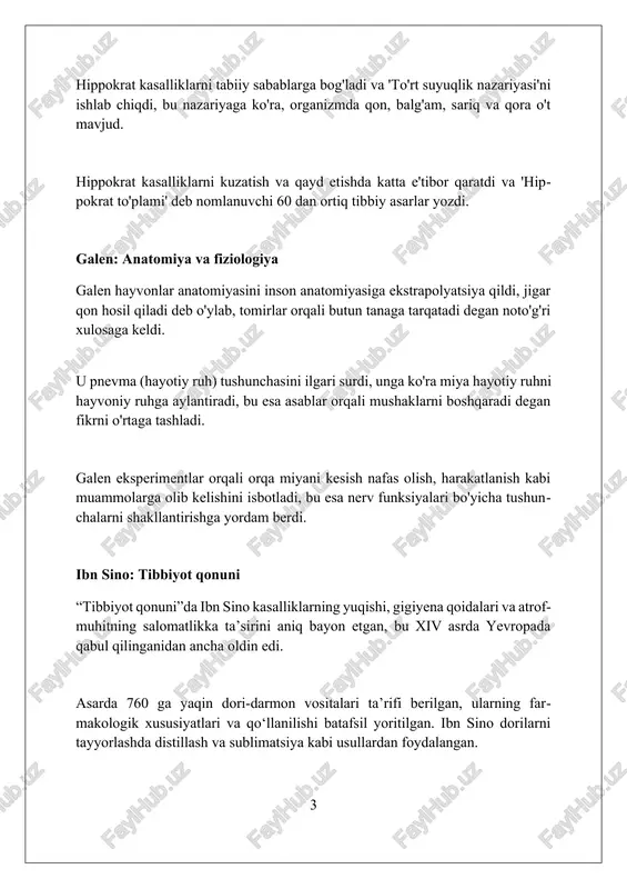 tanishtirdi va tibbiyotda inqilob qildi. louis pasteur: germ nazariyasi paster fermentatsiya jarayonida mikroorganizmlarning rolini aniqladi, 1857-yilda bu jarayonning sababi tirik organizmlar ekanligini isbotladi, tibbiyotga katta hissa qo'shdi. u pasterizatsiya usulini ishlab chiqdi, bu suyuqliklarni 60-100 daraja selsiygacha qizdirish orqali zararsizlantirish jarayoni bo'lib, kasalliklarning tarqalishini kamaytirdi. paster 1880-yillarda kuydirgi va quturishga qarshi vaksinalarni yaratdi, bu immunitet tizimini faollashtiruvchi zaiflashtirilgan mikroorganizmlardan foydalanishga asoslangan edi. robert koch: bakteriologiya asoschisi robert koch bakteriyalarni o'stirish uchun qattiq muhitlardan foydalanishni kashf etdi, masalan, 1882-yilda tuberkulyoz bakteriyasini ajratish uchun go'shtli jelatin agardan foydalanish muhim bo'lgan. koch 1883-yilda osiyo vabo qoʻzgʻatuvchisi boʻlgan *vibrio cholerae* bakteriyasini aniqladi va u kasallik suv orqali tarqalishini isbotladi, bu esa 19-asrda global sanitariya choralarini yaxshilashga yordam berdi. koch postulatlari - bu mikroorganizm va kasallik o'rtasidagi sabab-oqibat aloqasini aniqlash uchun qo'llaniladigan to'rtta mezon bo'lib, tibbiy mikrobiologiyaning fundamental asosi hisoblanadi. alexander fleming: penitsillin fleming 1928-yilda penicillium notatum zamburug'i staphylococcus bakteriyasining o'sishini inhibe qilishini tasodifan kashf …