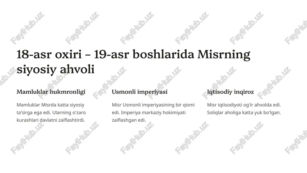 misrni bosib olinishi: tarixiy tahlil - Page 3