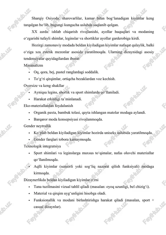 ashda odam figurasining o`lchamlarini olish asosiy, ma`sul va murakkab jarayonlardan biri hisoblanadi. muayyan qomatga mo`ljallangan buyum konstruksiyasining chizmasi undan o`lchab olingan o`lchamlar bo`yicha quriladi. o`lchamlarni olish murakkabligi, birinchidan, odam tanasi murakkab tuzilishida, ikkinchyadan, odam figurasida tana va kiyimning shakli va razmerlarini aniqlaydigan yaqqol ifodalangan kerakli dastlabki nuqta va chiziqlar yo`qligida, uchinchidan, o`lchamlarni olish vaktida figuraning qomati va yelkasi, qo`llarining holati) o`zgarib turishida. konstruksiya chizmasining sifati va figurada kiyimning to`gri o`rnashuvi o`lchamlar aniq va to`g`ri olinganiga bog`liq. o`lchamlar odam tanasida yaqqol ifodalangan va oson paypaslab aniqlanadigan skeletning o`simtalari yoki yumshoq to`qimalarda aniq ko`rinadigan chegaralarida joylashgan antropometrik nuqtalarga tayanib olinadi. konstruksiyalash maqsadida qo`yidagi nuqtalardan foydalaniladi: 1 - cho`qqi nuqtasi - o`ng ko`zni pastki burchagi bilan quloq kesmasi gorizontaldan chetga chiqmagan holda boshni eng cho`qqi nuqtasi; 2 - bo`yin nuqtasi - yettinchi bo`yin umurtqasining o`tkir o`simta uchi; 3 - bo`yin asosining nuqtasi - bo`yinning aylana chizig`i yelka qiyaligi chizig`i bilan kesishgan nuqtasi; 4 …