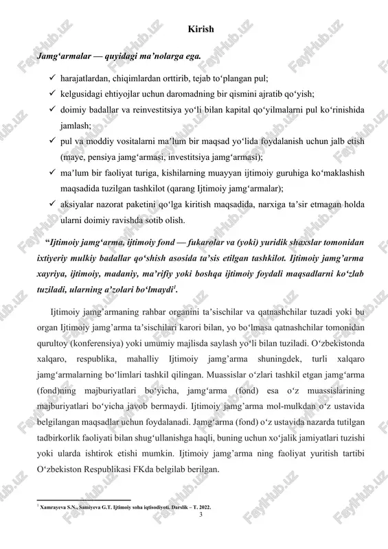 tisodiyotida investitsiya va jamg‘arish siyosatini o‘rganish; · amaliy misollar asosida mavjud holatni baholash va takliflar ishlab chiqish. kurs ishida amalga oshirilishi kerak bo‘lgan ishlar. kurs ishini bajarish jarayonida quyidagi ilmiy va amaliy ishlar amalga oshirilishi rejalashtirilgan: · jamg‘arish va investitsiya tushunchalarining nazariy asoslarini o‘rganish, ularning iqtisodiy mohiyatini izohlash va ilmiy adabiyotlar asosida tahlil qilish. · jamg‘arish va investitsiya funksiyalarining turlarini va ularning iqtisodiyotdagi o‘rnini aniqlash, ularning o‘zaro bog‘liqligini tushuntirish. · o‘zbekiston respublikasi misolida investitsiya va jamg‘arma faoliyati bilan bog‘liq statistik ma’lumotlarni tahlil qilish, amaldagi holatga baho berish. · ilmiy xulosalar chiqarish va takliflar ishlab chiqish, iqtisodiy samaradorlikni oshirishda jamg‘arma va investitsiyalarning rolini asoslash. kurs ishining tarkibiy tuzilishi: mazkur kurs ishi tarkibida – muqovasi, mundarija, kirish, sosiy qismida ikki bob (har bir bobda ikkitadan mavzu) jami to’rtta mavzu bor va shu bilan birgalikda, xulosa, foydalanilgan adabiyotlar va internet saytlari yoritilgan. i-bob . jamg’arma funksiyalari 1.1 pulni tejash. jamg’arma funksiyalari pulni tejashni …