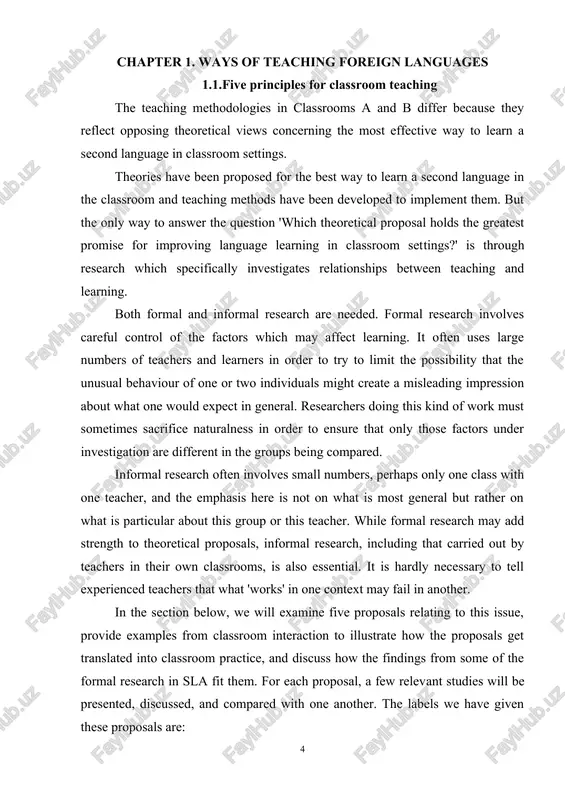 s, perhaps only one class with one teacher, and the emphasis here is not on what is most general but rather on what is particular about this group or this teacher. while formal research may add strength to theoretical proposals, informal research, including that carried out by teachers in their own classrooms, is also essential. it is hardly necessary to tell experienced teachers that what 'works' in one context may fail in another. in the section below, we will examine five proposals relating to this issue, provide examples from classroom interaction to illustrate how the proposals get translated into classroom practice, and discuss how the findings from some of the formal research in sla fit them. for each proposal, a few relev​ant studies will be presented, discussed, and compared with one another. the labels we have given these proposals are: 1 get it right from the beginning 2 say what …