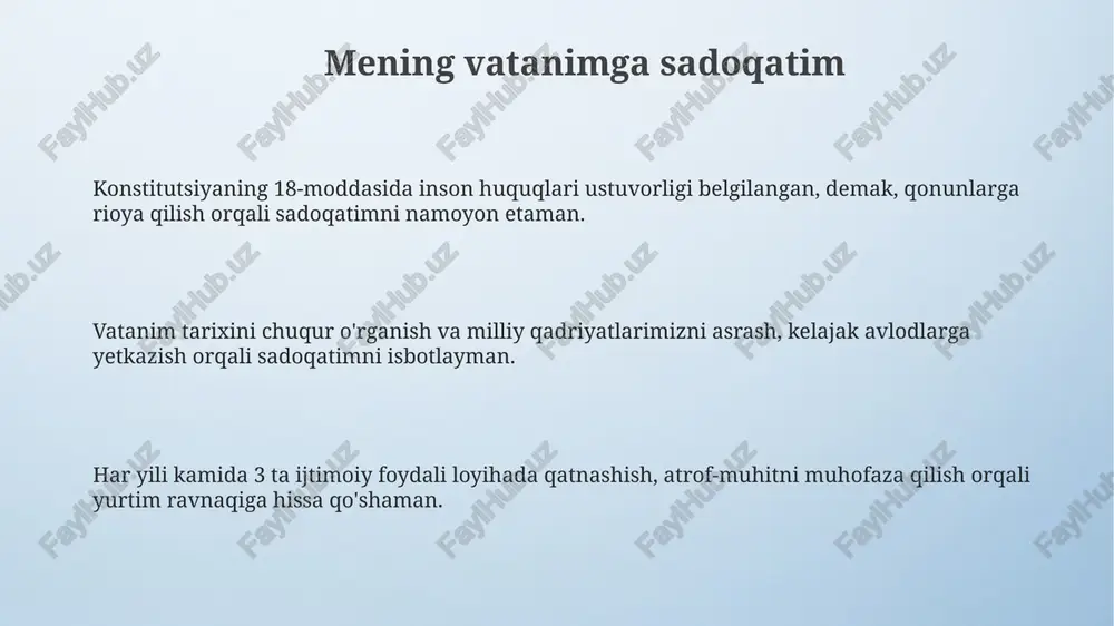 6 yillarga mo'ljallangan strategiya mavjud. birlashgan kelajak sari 'birlashgan kelajak sari' strategiyasi davlat boshqaruvini isloh qilish, iqtisodiyotni diversifikatsiya qilish, ijtimoiy sohani rivojlantirish va inson kapitalini oshirish kabi muhim vazifalarni belgilaydi. 'birlashgan kelajak sari' - bu o'zbekistonning 2022-2026-yillarga mo'ljallangan taraqqiyot strategiyasi bo'lib, 100 ta maqsadga erishish va 7 ta ustuvor yo'nalishni amalga oshirishni ko'zda tutadi. strategiyada 2030 yilga borib aholi daromadlarini oshirish, kambag'allikni kamaytirish, raqamli iqtisodiyotni rivojlantirish va barqaror o'sishni ta'minlash orqali farovon jamiyat qurish maqsad qilingan. o'zbekistonning jahon hamjamiyatidagi o'rni o'zbekiston birlashgan millatlar tashkilotiga 1992-yilda qo'shildi va shu vaqtdan beri tinchlikparvarlik, barqaror rivojlanish va inson huquqlarini himoya qilish bo'yicha global sa'y-harakatlarda faol ishtirok etmoqda. o'zbekiston shanxay hamkorlik tashkilotining (shht) asoschilaridan biri bo'lib, mintaqaviy xavfsizlikni mustahkamlash, iqtisodiy hamkorlikni rivojlantirish va madaniy almashinuvni qo'llab-quvvatlashga katta hissa qo'shmoqda. o'zbekiston markaziy osiyo davlatlari bilan do'stona aloqalarni mustahkamlashga ustuvor ahamiyat beradi, mintaqaviy integratsiyani rivojlantirish, savdo-iqtisodiy aloqalarni kengaytirish va chegaralar masalalarini hal qilishda faol rol o'ynaydi. …