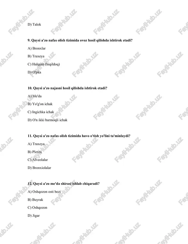 hazim qilish tizimining azolari nafas olish azolari - Page 3