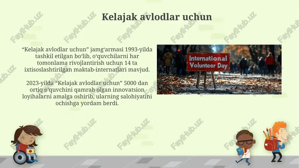 n targ'ib qilingan bo'lib, milliy maktablar ochish, adabiyotni rivojlantirish va jamiyatni modernizatsiya qilish orqali ilgari surilgan edi. yangi o'zbekiston bunyodkori 'yangi o'zbekiston bunyodkori' ko'krak nishoni 2021-yilda ta'sis etilgan bo'lib, mamlakatning yangi taraqqiyot bosqichiga hissa qo'shgan fuqarolarga beriladi. nishon sohiblari qatorida ilm-fan, madaniyat, san'at va iqtisodiyot sohalarida yuksak natijalarga erishgan, kamida 5 yillik mehnat stajiga ega shaxslar bor. e'tiboringiz uchun rahmat @taqdimot_robot image7.jpg image8.jpg image9.jpg image10.jpg image11.jpg image12.jpg image13.jpg image14.jpg image15.jpg image16.jpg image17.jpg image18.jpg image5.png
