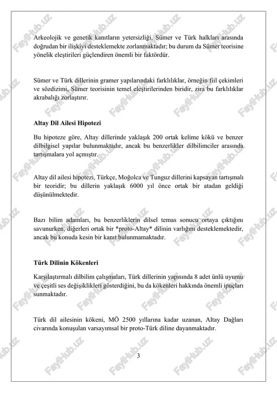 yıldır. sözcük dağarcığı açısından, eski türkçe'den günümüze ulaşan binlerce temel kelime, modern dillerde hala yaygın olarak kullanılmakta, örneğin 'su', 'ateş' ve 'isim' gibi. türk dilinin tarihsel gelişimi osmanlı türkçesi, 13. yüzyıldan itibaren arapça ve farsça'nın etkisiyle gelişerek 20. yüzyıla kadar resmi dil olarak kullanılmıştır. 1928'de yapılan harf devrimi önemli bir dönüm noktasıdır. karahanlılar dönemi (10-12. yüzyıllar), türk dilinin edebi bir dil olarak gelişimi için kritik bir aşamadır. yusuf has hacib'in kutadgu bilig eseri bu döneme aittir. türk dilinin en eski yazılı kayıtları, yaklaşık 8. yüzyıla ait orhun yazıtları'dır. bu anıtlar, göktürk alfabesiyle yazılmış olup siyasi ve tarihi öneme sahiptir. başlıca teoriler ve yaklaşımlar altay teorisi, türk, moğol ve tunguz dillerinin ortak bir ata dili olan proto-altaycadan türediğini savunur; 6000-8000 yıl önceye ait dilsel benzerlikler incelenir. türk dillerinin kökeniyle ilgili bir diğer yaklaşım, avrasyatik hipotezidir; bu teori, hint-avrupa dilleri de dahil olmak üzere geniş bir dil ailesini içerir ve 15.000 yıl …