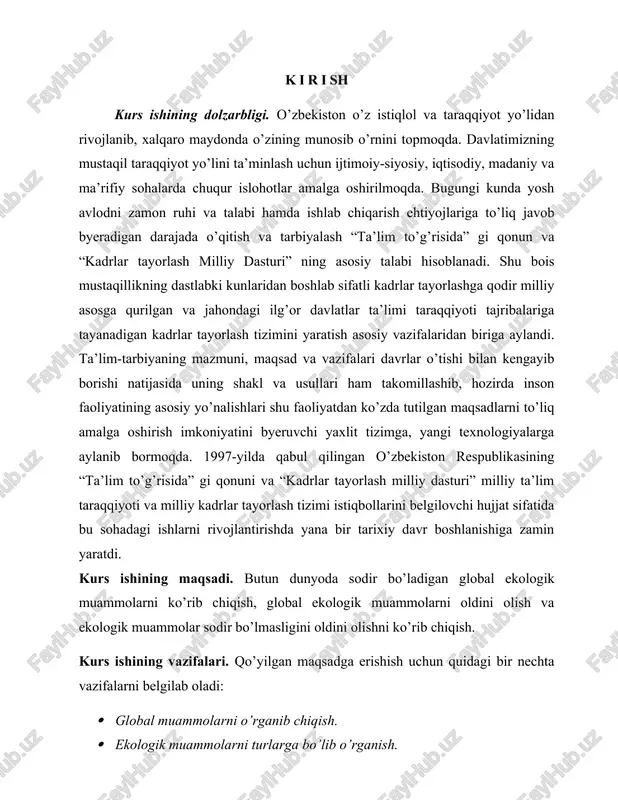 n ham 1990 yillarda global muammolar tasnifida yangi jarayonlar yuzaga keldi. hozirgi kunda tadqiqotchilar quyidagi umumiy muammolarni birlashtirdilar: siyosiy va siyosiy-iqtisodiy muammolar (yadro urushining oldini olish, xalqaro hamjamiyatning barqaror rivojlanishi muammolari); tabiiy-iqtisodiy rivojlanish bilan bog’liq muammolar (ekologik, energetik, xom-ashyo, oziq-ovqat, jahon okeanlari muammolari); ijtimoiy muammolar (demografik, millatlararo, madaniy, sog’liqni saqlash muammolari); aralash muammolar, ularning yuzaga kelishi va hal qilinmasligi insonlarning ommaviy qirilib ketishiga olib keladi (urushlar, hududiy munozaralar, jinoyatchilik, texnologik halokatlar, stixiyali qashshoqlik); ilmiy muammolar (kosmik makonni egallash, turli sohalardagi uzoq muddatli bashoratlash). shunday qilib, ustuvor global muammolarga yondashuvda, tasniflashda va ierarxiyada jiddiy siljishlar yuz bermoqda. ayrim mualliflar, global muammolarning ichida eng dolzarbi oldingidek yadro urushining oldini olish, deb hisoblamoqdalar, boshqalari esa birinchi o’ringa ekologik muammolarni olib chiqadilar, yana bir boshqalari esa, demografik, oziq-ovqat muammolarini yoki bir qator mamlakatlarning rivojlanishdan orqada qolishdan asrab qolish muammosini asosiy o’ringa qo’yadilar. chamasi, bu barcha muammolarni ustuvor deb atash mumkin, chunki bu barcha global …