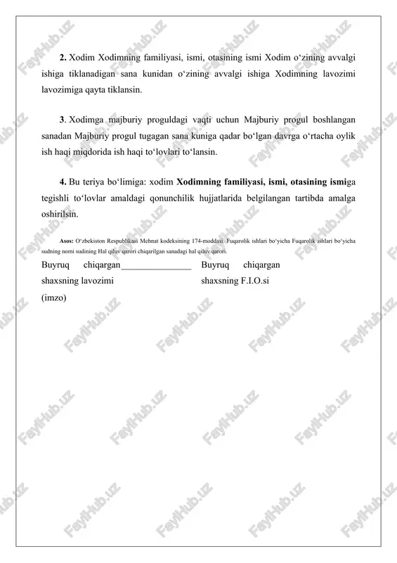 xodimni ishga tiklash to‘g‘risida buyruq - Page 3