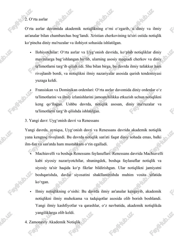: hozirgi kunda akademik notiqlikning asosiy maydonlari ilmiy konferensiyalar, seminarlar, simpoziumlar va tadqiqotlar bo‘lib, bu yerda olimlar va tadqiqotchilar o‘z ishlari haqida so‘zlab berishadi va o‘z fikrlarini boshqalar bilan baham ko‘radilar. · interaktiv taqdimotlar va texnologiya: yangi texnologiyalar va internetning rivojlanishi, akademik notiqlikda yangi usullarni qo‘llash imkonini yaratdi. onlayn konferensiyalar, vebinarlar, podkastlar kabi yangi shakllar akademik notiqlikning yangi rivojlanish bosqichini ifodalaydi. akademik notiqlikning tarixi, qadimiy gretsiya va rimdan boshlanib, o‘rta asrlar va renessans davrlarida o‘zining shaklini olgan. zamonaviy davrda esa u ilmiy sohada kommunikatsiya va muloqotning eng muhim vositasiga aylandi. akademik notiqlikning har bir davrdagi rivojlanishi ilm-fanning, ijtimoiy va siyosiy fikrlarning rivojlanishiga ham ta’sir ko‘rsatdi. agar sizga tarixdagi ma'lum bir shaxs yoki davr haqida qo‘shimcha ma'lumot kerak bo‘lsa, so‘rashingiz mumkin. akademik notiqlik, ilmiy sohada o‘z fikrlarini aniq, tushunarli va ishonchli tarzda ifoda etish qobiliyatidir. bu nafaqat talabalarga, balki o‘qituvchilarga va ilmiy xodimlarga ham muhimdir. akademik notiqlikni rivojlantirish, ilmiy tadqiqotlar, konferensiyalar, …
