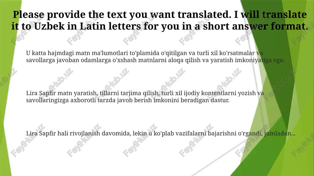 kdagi rivojlanish: murakkab loyihalar uchun lira sapfir imkoniyatlarini yaxshilashga, boshqa tizimlar bilan integratsiyalashga va foydalanuvchilarga qulaylikka e'tibor qaratish. qo'llab-quvvatlash va hujjatlar lira sapfir dasturini ishlatishda yordam beruvchi qo'llanmalar, darsliklar va tez-tez beriladigan savollar kabi keng qamrovli resurslar. ma'lumotlarni tahlil qilish, vizualizatsiya qilish va avtomatlashtirish uchun kuchli xususiyatlar, ish oqimlaringizni soddalashtirish va tushunchalarni kuchaytirish. lira sapfir: jarayonlaringizni optimallashtirish, samaradorlikni oshirish va amaliy natijalarga erishish uchun mo'ljallangan ilg'or dasturiy ta'minot yechimi. raqobatchilar bilan taqqoslash lira sapfir'ning kuchli imkoniyatlari va intuitiv interfeysi samaradorlik va foydalanish qulayligi bo'yicha raqobatbardosh ustunlik beradi. lira sapfir murakkab vazifalar uchun ilg'or xususiyatlarni taklif qiladi, avtomatlashtirish va optimallashtirish bo'yicha raqobatchilardan ustun turadi. lira sapfir, raqobatchilarga nisbatan turli xil dasturlar uchun tezlik, aniqlik va foydalanuvchilar uchun qulaylik jihatidan ustundir. integratsiya qobiliyatlari turli xil crm va erp tizimlari bilan uzluksiz integratsiya. keng qamrovli ma'lumotlar tahlili va hisobot berish xususiyatlari. ilg'or avtomatlashtirish imkoniyatlari optimallashtirilgan jarayonlar uchun. avtomatlashtirish va optimallashtirish ma'lumotlarga asoslangan tushunchalar: …