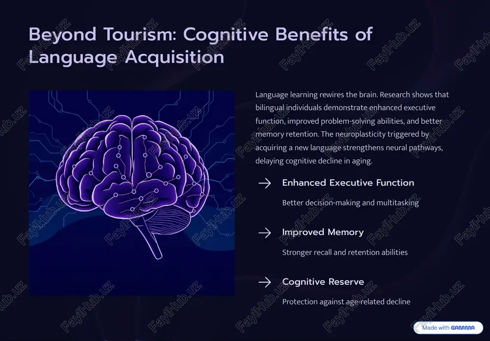 le maintaining strong first-language skills, creating lifelong advantages in cognitive flexibility. https://gamma.app/?utm_source=made-with-gamma challenges & solutions: making language education accessible key challenges teacher shortage insufficient trained language educators in many regions resource constraints limited funding and materials in underfunded schools curriculum gaps inconsistent language program quality and duration viable solutions online teacher networks connect students with certified educators globally open educational resources free digital materials and platforms for all learners community partnerships leverage native speakers and cultural organizations https://gamma.app/?utm_source=made-with-gamma policy & practice: integrating languages into core curricula fragmented electives languages offered mainly as optional electives cross-subject embedding languages integrated into multiple subjects core multilingual framework languages required alongside math and science educational policy must prioritize language learning as fundamental, not optional. leading nations4canada, singapore, finland 4embed language instruction across disciplines from primary school through university. this integrated approach ensures consistent, sustained development rather than sporadic exposure, producing genuinely fluent graduates prepared …