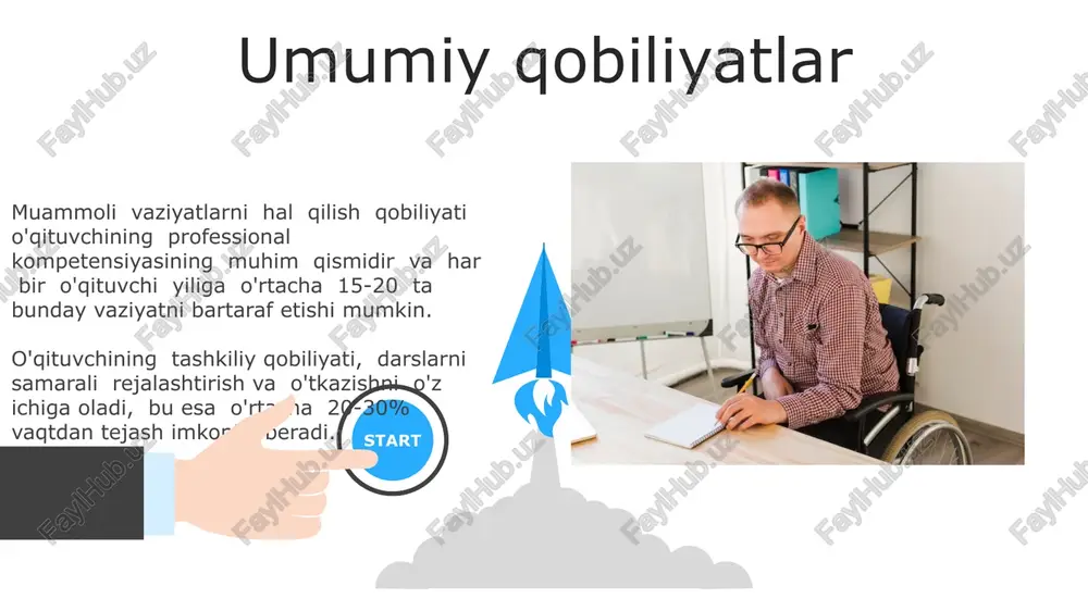 ishda oshirish orqali o'z professional faoliyatlarida yuqori natijalarga erishganligini ko'rsatuvchi tadqiqotlar mavjud. psixologik tayyorgarlik o'qituvchining stressga chidamliligini, 70% dan ortiq muammoli vaziyatlarni samarali hal qilishini va o'quvchilar bilan konstruktiv munosabatlarni o'rnatish qobiliyatini belgilaydi. e'tiboringiz uchun rahmat @taqdimot_robot image5.jpg image6.jpg image7.jpg image8.jpg image9.jpg image10.jpg image11.jpg image12.jpg image13.jpg image14.jpg image15.jpg image1.jpeg image2.jpeg image3.jpeg image4.jpeg