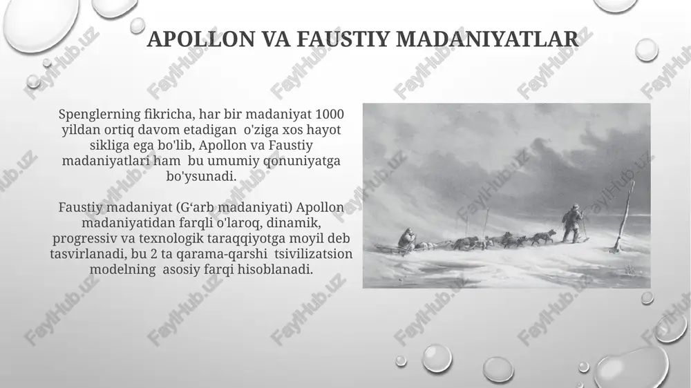 larida yozilgan bo'lsa-da, uning globalizatsiya, iqtisodiy inqirozlar va siyosiy beqarorlik kabi zamonaviy muammolarga nisbatan ahamiyati 21-asrda ham saqlanib qolmoqda. "gʻarbning qulashi"ning asosiy gʻoyalari spengler, "morfologiya" tushunchasidan foydalanib, turli tsivilizatsiyalarni oʻziga xos biologik organizmlarga qiyoslaydi va ularning tugʻilishi, rivojlanishi, yetilishi va qulashi jarayonlarini 8 ta turli bosqichda tasvirlaydi. uning nazariyasi, qadimgi yunon va rim tsivilizatsiyalarining "kuz" davrini oʻrganishga asoslanib, gʻarb tsivilizatsiyasining ham shunga oʻxshash tarixiy yoʻlni bosib oʻtishini bashorat qiladi. sivilizatsiya va uning xususiyatlari spengler tsivilizatsiyani 8 ta asosiy madaniyatga bo‘lib, ularning har biri o‘ziga xos hayot sikliga ega ekanligini ta’kidlaydi, bu esa ularning rivojlanishi va qulashi jarayonini aniqlaydi. spenglerning fikricha, tsivilizatsiya "faktik" holatga aylanadi, ya’ni shaxsning o‘ziga xosligi yo‘qoladi va jamiyat texnik-byurokratik tuzumga bo‘ysunadi. "gʻarbning qulashi"ning tanqidchilari asarning 1918 yilda nashr etilgan birinchi jildi oʻzining faol prognozlariga qaramay, keyingi yillar voqealari bilan toʻliq mos kelmadi, bu esa uning metodologiyasi va bashoratlari ishonchliligini shubha ostiga qoʻydi. spenglerning "gʻarbning qulashi" asariga koʻplab …