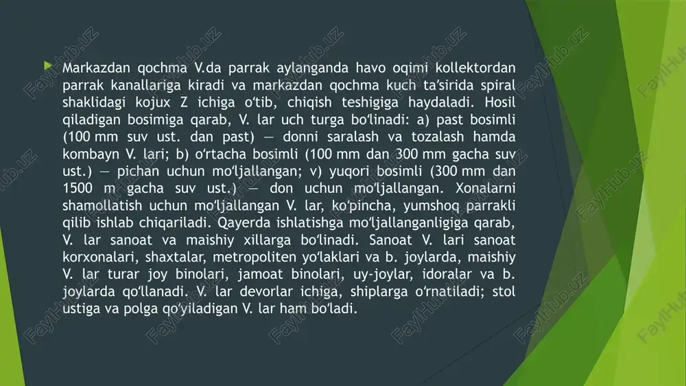 situatsiyalarda ham yaxshi ko'tarishi mumkin bo'lgan seriyaviy havani surish uchun mo'ljallangan. endi biz singari sanoatiy ventilyatorlardagi turli xil uzgarishlarni, ularning turli muhitlarda foydalanilishi va ularga amaliy faoliyat uchun qanday qo'llab-quvvatlashimiz kerakligini qisqacha ko'rib chiqamiz. sanoatiy ventilyatorlarning asosiy tomonlari va ularning muhimlik darajasi sanoatiy ventilyatorlarning koʻp turli shakllari mavjud, lekin ular ham bir xil asosiy sababga koʻra mavjud — havani suvichish uchun. ushbu suvichish orqali ichki hava yangi saqlanadi va temperaturaviy va namlik muvozanati saqlanadi. bunday ishlatiladigan ventilyatorlarning qancha turi mavjud. masalan, tsentrifugal ventilyatorlar hava suvichaydi va axial ventilyatorlar hava toʻgʻri chiziq boʻyicha harakat etadi, sanoatiy ventilyatorlar, undagi ish joyining xavfsiz, sogʻliqli va qulay ekanini taʼminlashda muhim manzil tutadi. katta havo sanoatiy ventilyator sanoatiy ventilyatorlar havoning harakatini boshqarish uchun ishlatiladigan robushtirik mashinalardir. ular butun zavod yoki katta binoni sovuq qilish va havaning aksariyati bilan turli holatlarda ishlashga mo'mum bo'lgan havoning xavfsiz va qulay harakatini ta'minlaydi. bu qattiq qurilmalar shaxslardagi qattiq muhitlarni …