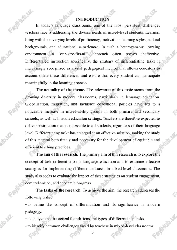 ch teachers adapt the curriculum and teaching methods to support the learning needs of all students in the classroom (iris center, 2021). rather than being a single method, it serves as a flexible framework that educators can apply in various ways. according to carol ann tomlinson, effective differentiation involves anticipating students' different levels of readiness, interests, and learning styles. this allows teachers to offer varied learning experiences so that students are neither overwhelmed by tasks that are too hard nor disengaged by work that lacks challenge (ascd, 2011). it is important to distinguish this approach from individualized instruction, as the two concepts are not identical in educational practice. how can educators, students, administrators, and parents be confident that the teaching approach used truly reflects the principles of differentiated instruction? according to tomlinson (2014), rather than following a fixed formula, teachers can be guided by several key principles of effective differentiation: …