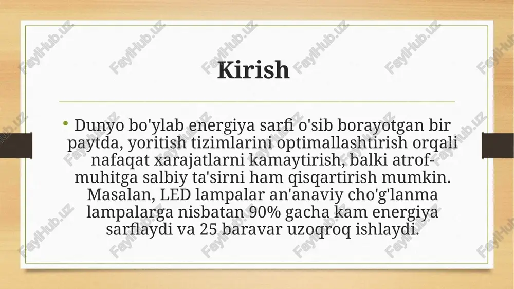 yoritish elektr qurilmalarida elektr energiydan tejamkorlik bilan foydalanish - Page 3