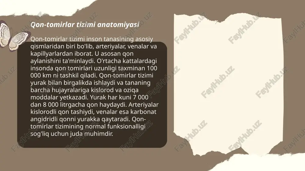 inin b va v bo‘lgan qonda agglyutinogenlar umuman bo‘lmaydi. ana shunga ko‘ra, barcha odamlar qoni to‘rt guruhga bo‘linadi. i guruh - eritrotsitlarda agglyutinogen umuman bo‘lmaydi, plazmada agglyutinin b va v bo‘ladi. ii guruh - eritrotsitlarda agglyutvnogen a, plazmada agglyutinin v bo‘ladi. iii guruh - eritrotsitlarda agglyutinogen b, plazmada agglyutinin b bo‘ladi. iv guruh - eritrotsitlarda agtlyutivogen a va b bo‘lib, plazmada agglyutinin umuman bo‘lmaydi. dunyodagi ko‘p mamlakatlarda yashovchi odamlarning qon guruhlarini aniqlash natijasi shuni ko‘rsatadiki, qoni i guruh bo‘lgan odamlar aholining o‘rtacha 40 % ini, ii guruh -39 % ini, iii guruh - 15 % ini va iv guruh - 6 % ini tashkil etadi. image1.png image2.png image3.png image4.png /docprops/thumbnail.jpeg