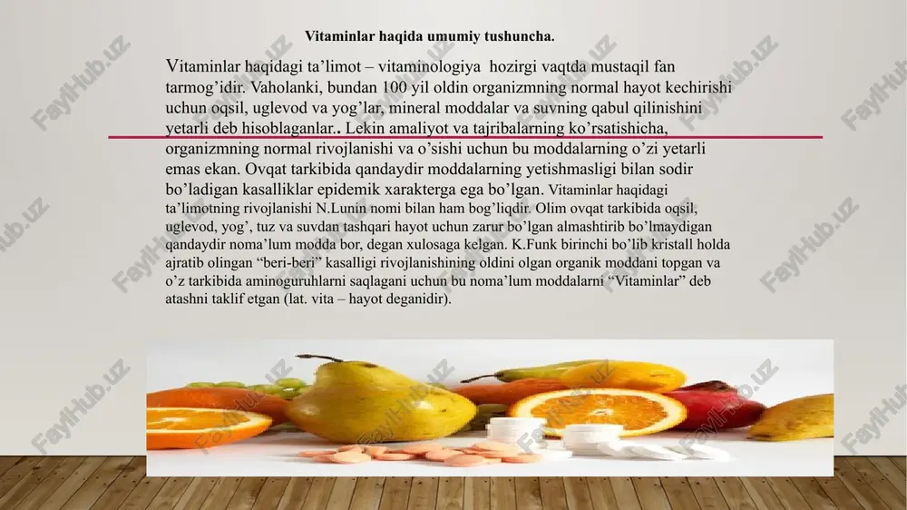 iga olib keladi. vitamin b6— piridoksin. kundalik ehtiyoj 1,5—3 mg. asosiy manbalari: boshoqli va dukkakli o‘sim!iklar, go'sht, baliq, pishloq. qon hosil bo`lishi, fermentlar sintezlanishi va umuman oqsil almashinuvi, yog‘larning jigarda to'planib qolmasligi uchun zarur. yetishmovchiligi tutqanoq kasalligi va kamqonlikka olib keladi. 'vitamin v12— siankobalarnin, kundalik ehtiyoj bor yogi 2 mikrogramm. manbai baliq va hayvonlar jigari. uni vitamin b6 bilan bir qatorda ichak mikroblari sintezlaydi. gemopoezga ta‘sir qiladi. yetishmovchiligi xavfli kamqonlikka olib keladi. folat kislota — folatsin. kundalik ehtiyoj 0,4— 0,8 mg. asosiy manbalari: karam, pomidor, sabzi, bug‘doy va arpa uni, go'sht, jigar, buyrak, tuxum. nuklein kislota almashinuviga, hujayralar bo‘linishiga ta‘sir qiladi. yetishmovchiligida chillashir (spru) va kamqonlik rivojlanadi. ryad 1 kategoriya 1 kategoriya 2 kategoriya 3 kategoriya 4 4.3 2.5 3.5 4.5 ryad 2 kategoriya 1 kategoriya 2 kategoriya 3 kategoriya 4 2.4 4.4000000000000004 1.8 2.8 ryad 3 kategoriya 1 kategoriya 2 kategoriya 3 kategoriya 4 2 2 3 5 . …
