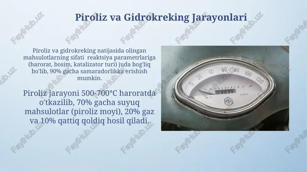 hda yonuvchanlik koeffitsiyenti 0,8 dan yuqori bo'lgan, namligi 15% dan kam va kul miqdori 10% dan oshmaydigan materiallar afzal ko'riladi. xom ashyoning tayyorlash jarayonida, aralashtirish va granulasyon texnologiyalari qo'llanilib, yonuvchanlikni 5-10% ga yaxshilashga erishiladi. preslash va granulyatsiya preslash jarayoni, odatda, 10-20 mm gacha bo'lgan o'lchamdagi qattiq yoqilg'ini maydalashni o'z ichiga oladi va bu yonish samaradorligini oshirish uchun zarurdir. granulyatsiya esa, maydalangan yoqilg'ini 1-5 mm gacha bo'lgan turli xil hajmdagi granulalarga birlashtirishni nazarda tutadi, bu esa saqlash va tashishni osonlashtiradi. avtomatlashtirish va raqamlashtirish qattiq yoqilgʻi qayta ishlashda sensorlar va iot texnologiyalari yordamida to'plangan ma'lumotlarni tahlil qilish, texnik xizmat ko'rsatish xarajatlarini 10-15% ga qisqartirishga imkon beradi. avtomatlashtirish qattiq yoqilgʻi qayta ishlash jarayonlarida energiya sarfini 15-20% ga kamaytirishga, shu bilan birga ishlab chiqarish samaradorligini 10% ga oshirishga yordam beradi. bozor talabi va kelajak perspektivalari biomassa va qattiq chiqindilarni qayta ishlash orqali olingan yangi avlod yoqilg'ilariga bo'lgan talab yillik 15% ga o'smoqda, bu esa …