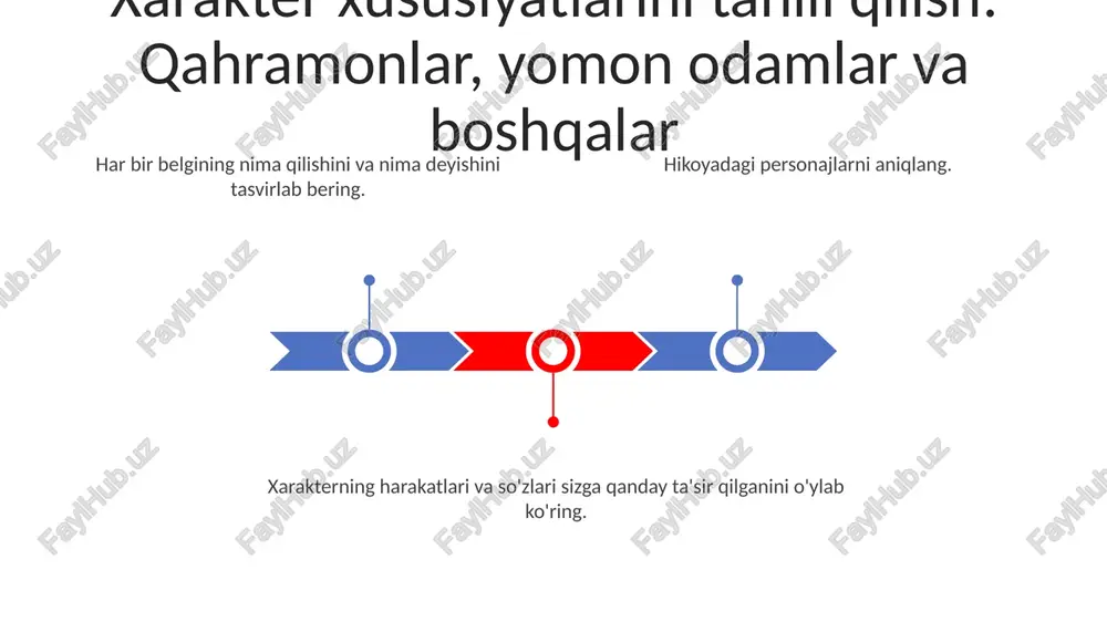 ya qilishni yengillashtiradi. rasm: yosh o'quvchilarga ertakning manzarasi va qahramonlarini tasavvur qilishga yordam beradi. sales 1st qtr 2nd qtr 3rd qtr 4th qtr 35 25 20 15 tushunishni baholash: viktorinalar va loyihalar loyihalar: talabalar o'zlarining ertaklarini yaratishadi yoki klassik ertakni yangi talqin bilan qayta hikoya qilishadi. og'zaki taqdimotlar: talabalar ertakning asosiy elementlarini tushuntirib, uning mavzularini yoki boshqa ertaklar bilan bog'liqligini muhokama qilishadi. viktorinalar: ertak elementlari (qahramonlar, muhit, syujet, mavzu) haqida ko'p tanlovli yoki qisqa javobli savollar. e'tiboringiz uchun rahmat @taqdimot_robot image1.jpeg image2.jpeg