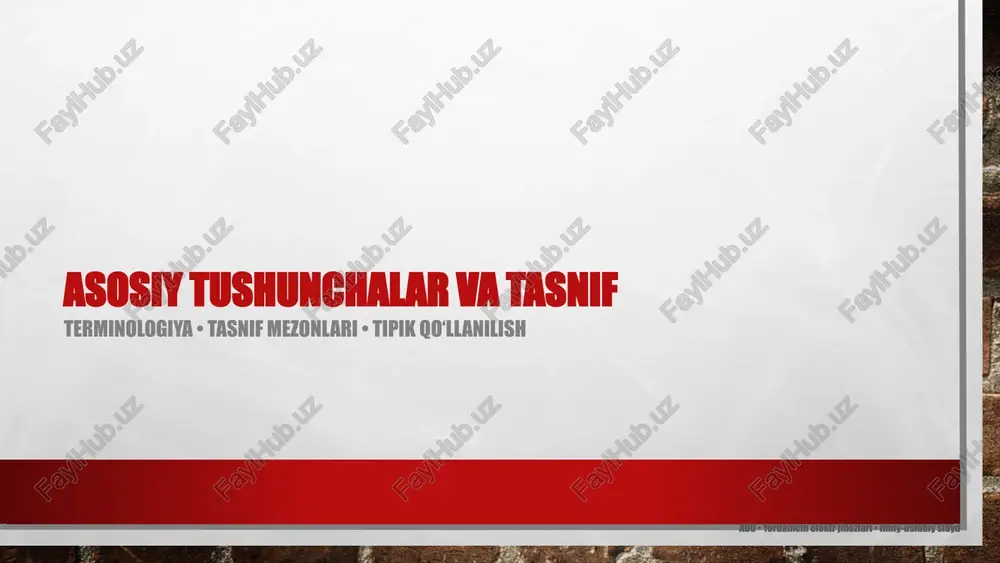 ermik–magnit himoya qoldiq-tok qurilmalari (rcd/rcbo): insonni ur tokidan himoya qilish tanlash mezonlari: in, icu/ics, selektivlik va koordinatsiya adu • yordamchi elektr jihozlari • ilmiy-uslubiy slayd o‘lchov va nazorat asboblar: ampermetr, voltmetr, vattmetr, klemmali tok o‘lchagich multimetr va osiloskop: kuchlanish/tok/tovush chastotalari tahlili datchiklar: harorat (pt100/termistor), bosim, daraja, yaqinlik (induktiv/optik) kalibrlash va izlenebilirlik: qiyoslash rejalari adu • yordamchi elektr jihozlari • ilmiy-uslubiy slayd konstruksiya, ekspluatatsiya, sinov simlash • shchitlar • profilaktika • diagnostika adu • yordamchi elektr jihozlari • ilmiy-uslubiy slayd tarqatish va boshqaruv shchitlari konstruktiv elementlar: din-rels, klemnik, kabel kanali, shina issiqlik rejimi: ventilyatsiya, issiqlik tarqalishi, komponent joylashuvi markirovka va hujjatlashtirish: sxemalar, kabellar, qopqoqlar modullilik va servisga qulaylik adu • yordamchi elektr jihozlari • ilmiy-uslubiy slayd texnik xizmat va sinov usullari vizual tekshiruv: kuyish, oksidlanish, bo‘shagan vintlar izolyatsiya qarshiligi o‘lchovi (megger), yerga ulash qarshiligi yuklama ostida test: qizish, titrash, shovqin, samaradorlik nosozliklarni izlash: sabab–belgi–yechim algoritmi adu • yordamchi elektr jihozlari • …