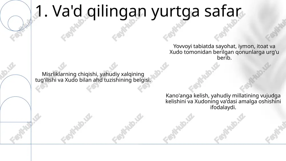 laydi. xudo va isroilliklar o'rtasidagi sina cho'qqisidagi ahd, unda xudo ularni o'zining tanlangan xalqi deb tanlagan, yahudiylik identifikatsiyasi va xudoga bo'lgan munosabatlarning yadrosini tashkil etadi. misrliklarning chiqishi yahudiylikda markaziy voqea bo'lib, isroilliklarni qullikdan ozod qilish va va'da qilingan yurtga borish safarini belgilaydi. 9. yahudiylikning shakllanishi tarixiy voqealar, ijtimoiy dinamika va turli fikr maktablari hissalari kabi turli omillar ta'sirida shakllangan murakkab jarayondir. yahudiy falsafiyasining ta'siri yahudiy fikr va amaliyotiga ta'sir o'tkazdi, maimonides va spinoza kabi muhim mutafakkirlar bilan. yuhudo dinining kelib chiqishi haqidagi ta'limotlarda xudo va ibrohim o'rtasidagi ahd, sinay tog'idagi vahiy va tavrotning ahamiyati ta'kidlanadi. 10. yahudiy falsafiysi ta'siri bobil surgunlari yahudiy identifikatsiyasida o'zgarishni majbur etdi, ma'bad marosimlariga qaraganda din amaliyotini ta'kidladi. surgunda yashash yahudiylar uchun muhim matnlar, jumladan, tavrot va payg'ambarlarning rivojlanishiga olib keldi, bu esa yahudiy e'tiqodlari va an'analarini shakllantirdi. surgun yahudiy xalqi orasida jamoaviylik tuygʻusini kuchaytirdi va monoteizm va axloqiy xulq-atvorning ahamiyatini mustahkamladi. 11. bobil surgunligi fariziylar: …